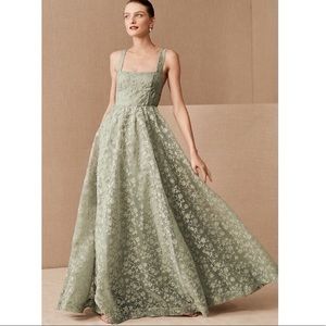 BHLDN Phoebe Embroidered Floral Organza Maxi Dress